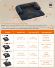 Dog Sofa Bed – Plush Fabric – Dark Grey – Calming Design for Large Dogs