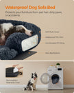 Dog Sofa Bed – Faux Fur – Dark Grey – Extra Large Calming Design