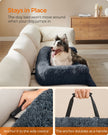 Dog Sofa Bed – Faux Fur – Dark Grey – Extra Large Calming Design