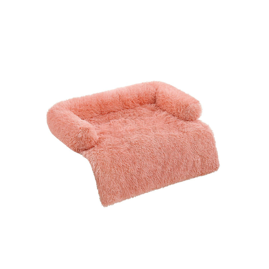 Dog Sofa Bed – Fluffy Fabric – Pink – Calming Design for Medium Dogs