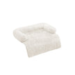 Dog Sofa Bed – Fabric – Cloud White – Fluffy Calming Design for Medium Dogs