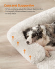 Dog Sofa Bed – Fabric – Cloud White – Fluffy Calming Design for Medium Dogs