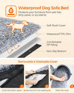 Dog Sofa Bed – Fabric – Grey – Calming Design for Large Dogs, XXL Size