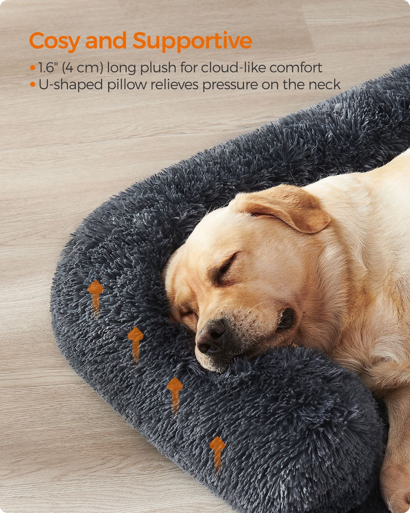 Dog Sofa Bed – Fabric – Dark Grey – XXL Size for Large Dogs