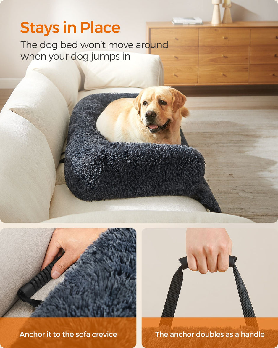 Dog Sofa Bed – Fabric – Dark Grey – XXL Size for Large Dogs