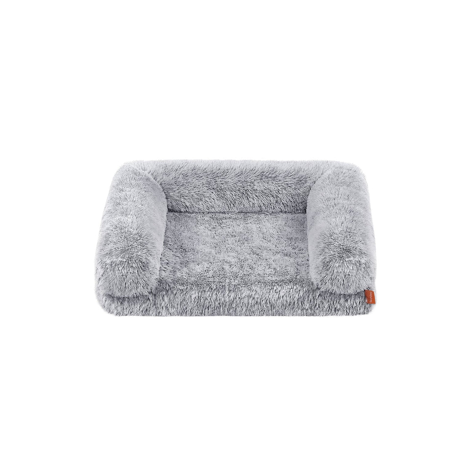 Dog Bed – Egg Crate Foam – Soft Grey – Removable Washable Cover
