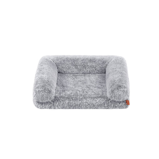 Dog Bed – Egg Crate Foam – Soft Grey – Removable Washable Cover
