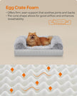 Dog Bed – Egg Crate Foam – Soft Grey – Removable Washable Cover