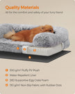 Dog Bed – Egg Crate Foam – Soft Grey – Removable Washable Cover