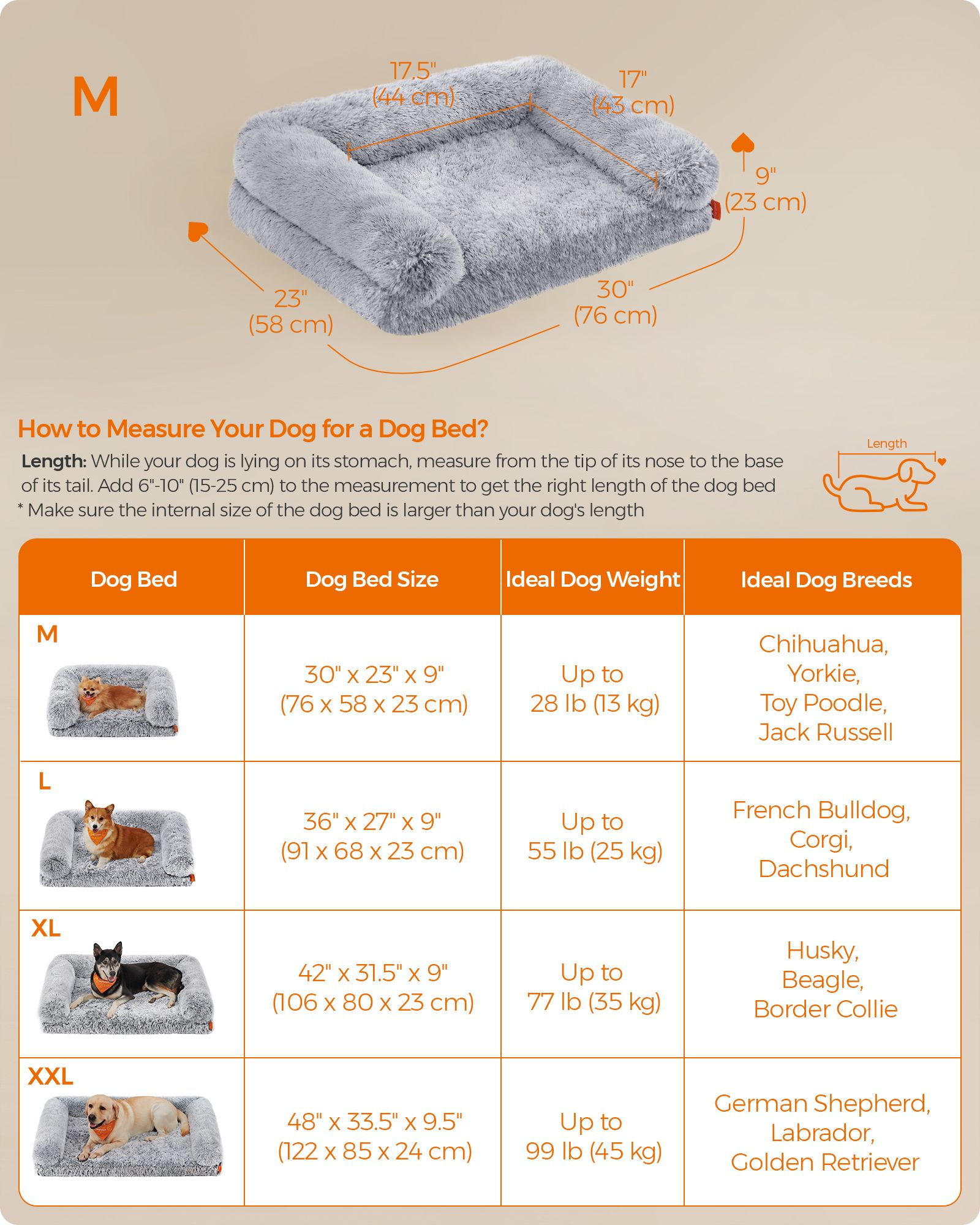 Dog Bed – Egg Crate Foam – Soft Grey – Removable Washable Cover