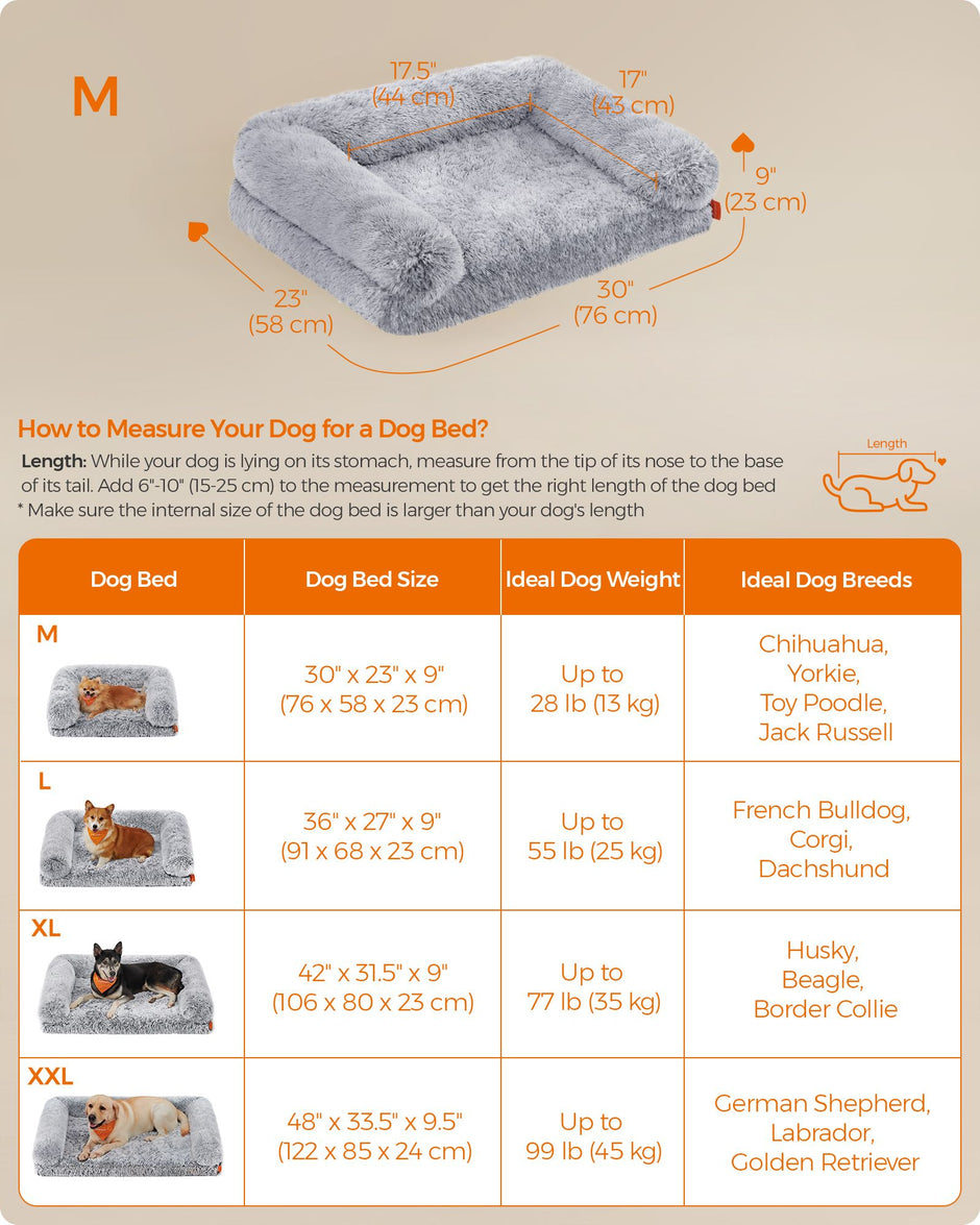 Dog Bed – Egg Crate Foam – Soft Grey – Removable Washable Cover