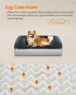 Medium Dog Bed – Egg Crate Foam – Dark Grey – Removable Washable Cover