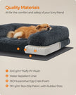 Medium Dog Bed – Egg Crate Foam – Dark Grey – Removable Washable Cover
