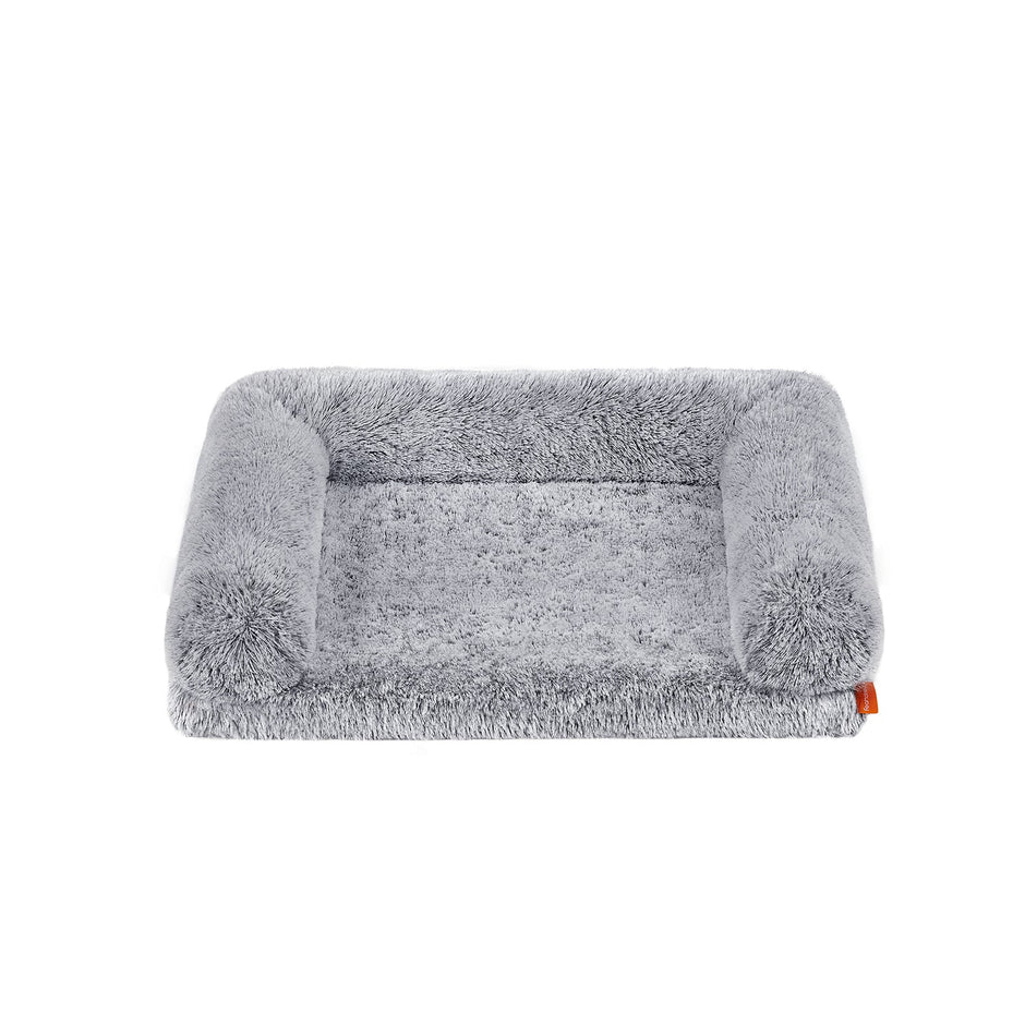 Dog Bed – Egg Crate Foam – Soft Grey – Removable Washable Cover