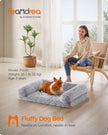 Dog Bed – Egg Crate Foam – Soft Grey – Removable Washable Cover