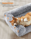 Dog Bed – Egg Crate Foam – Soft Grey – Removable Washable Cover