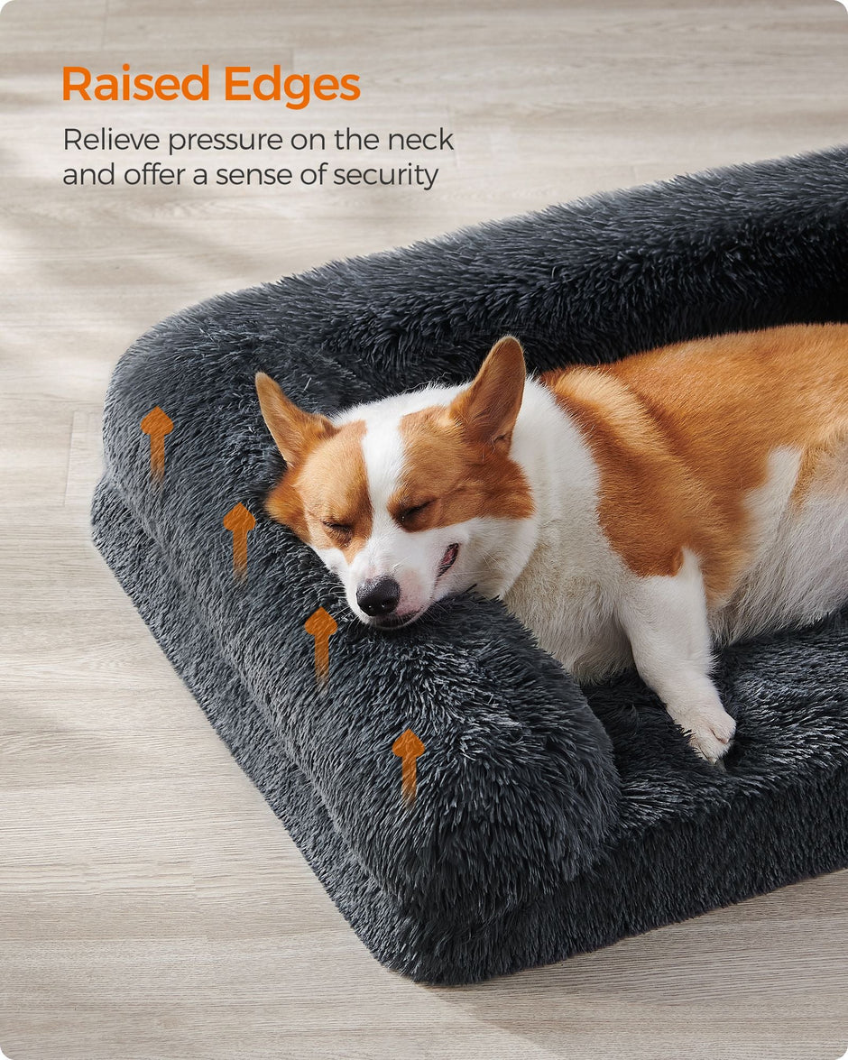 Large Dog Sofa Bed – Egg Crate Foam – Dark Grey – Removable Washable Cover