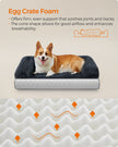 Large Dog Sofa Bed – Egg Crate Foam – Dark Grey – Removable Washable Cover
