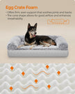 Dog Bed – Egg Crate Foam – Soft Grey – Removable Washable Cover