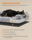 Dog Bed – Egg Crate Foam – Soft Grey – Removable Washable Cover