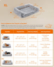 Dog Bed – Egg Crate Foam – Soft Grey – Removable Washable Cover