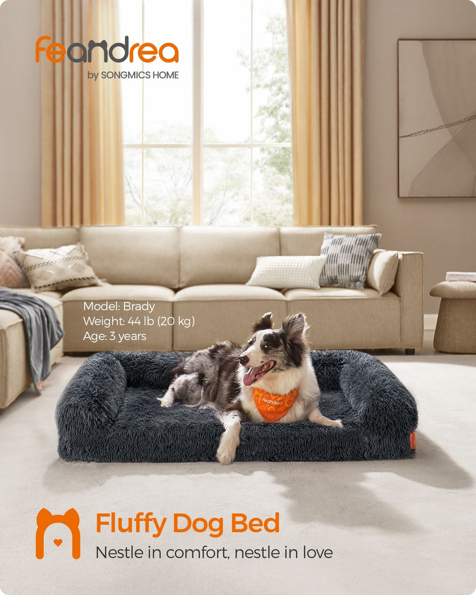 Dog Sofa Bed – Egg Crate Foam – Dark Grey – XL Size for Medium and Large Dogs