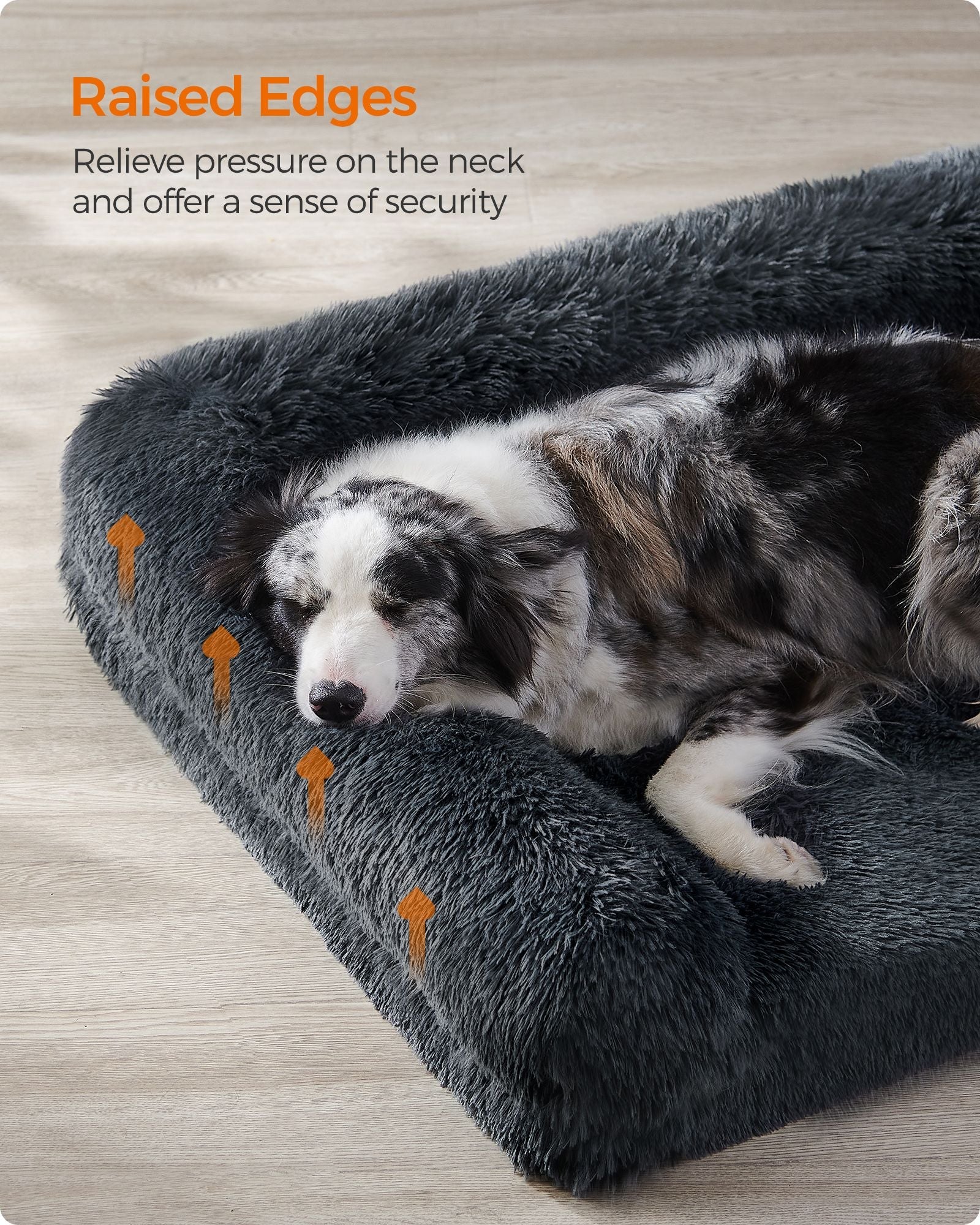 Dog Sofa Bed – Egg Crate Foam – Dark Grey – XL Size for Medium and Large Dogs