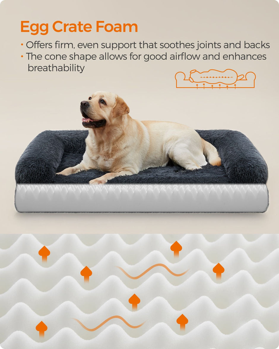 Dog Sofa Bed – Foam – Dark Grey – XXL for Large Dogs