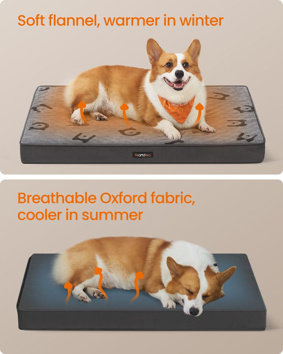 Orthopedic Dog Bed – Egg Crate Foam – Dove Grey – Washable with Waterproof Cover