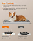 Orthopedic Dog Bed – Egg Crate Foam – Dove Grey – Washable with Waterproof Cover
