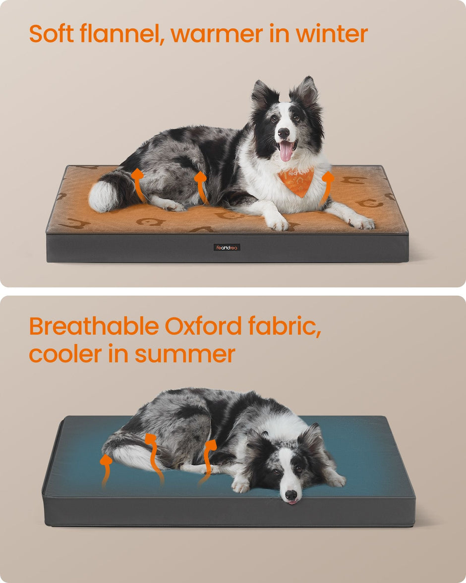 Orthopedic Dog Bed – Egg Crate Foam – Dove Grey – Waterproof Removable Cover