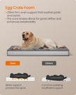 XXL Orthopedic Dog Bed – Egg Crate Foam – Dove Grey – Waterproof Removable Cover