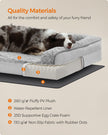 Orthopedic Dog Bed – Memory Foam – Dove Grey – Removable Washable Cover with Sides