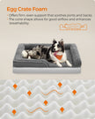 Orthopedic Dog Bed – Memory Foam – Slate Grey – Removable Washable Cover, Waterproof Liner