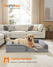 Orthopedic Dog Bed – Memory Foam – Dove Grey – Removable Washable Cover and Waterproof Liner