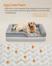 Orthopedic Dog Bed – Memory Foam – Dove Grey – Removable Washable Cover and Waterproof Liner