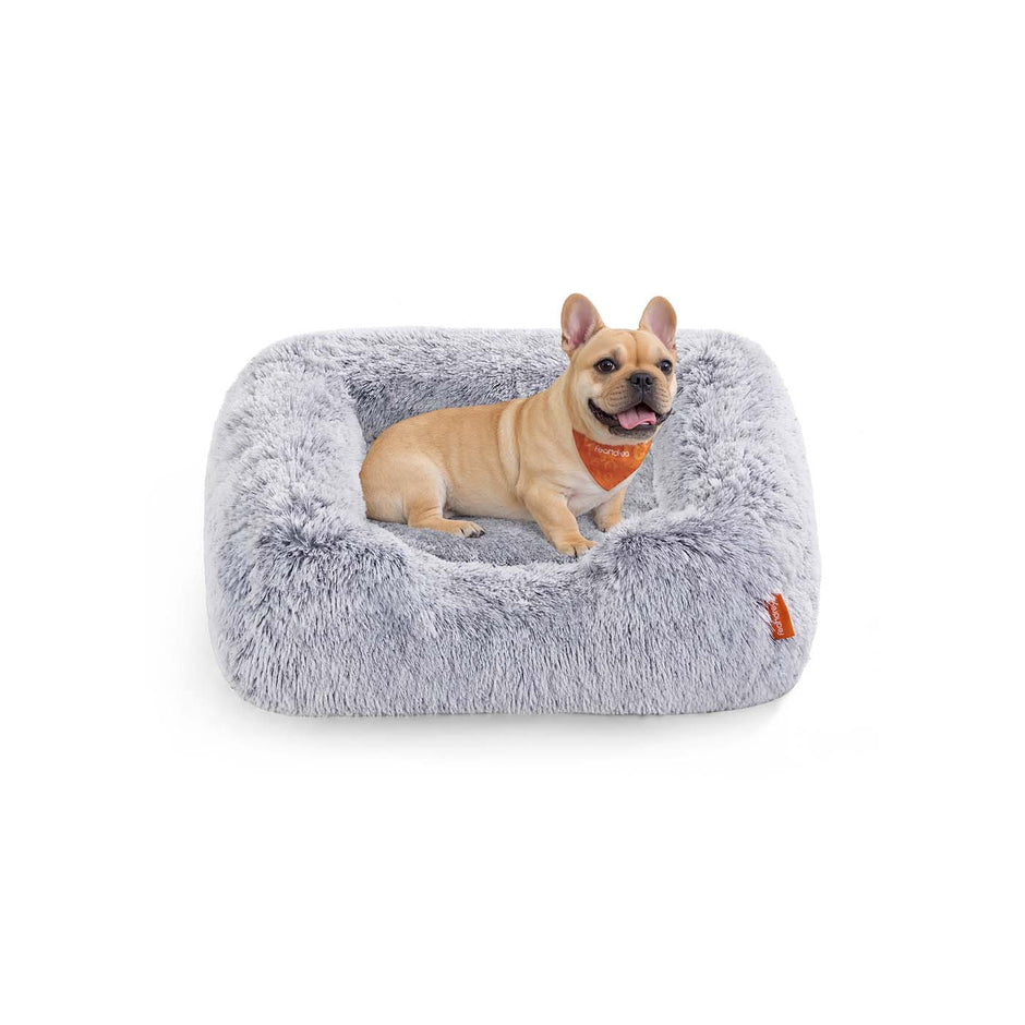 Dog Bed – Soft Padding – Grey Ombré – Removable and Machine Washable Cover, Non-Slip
