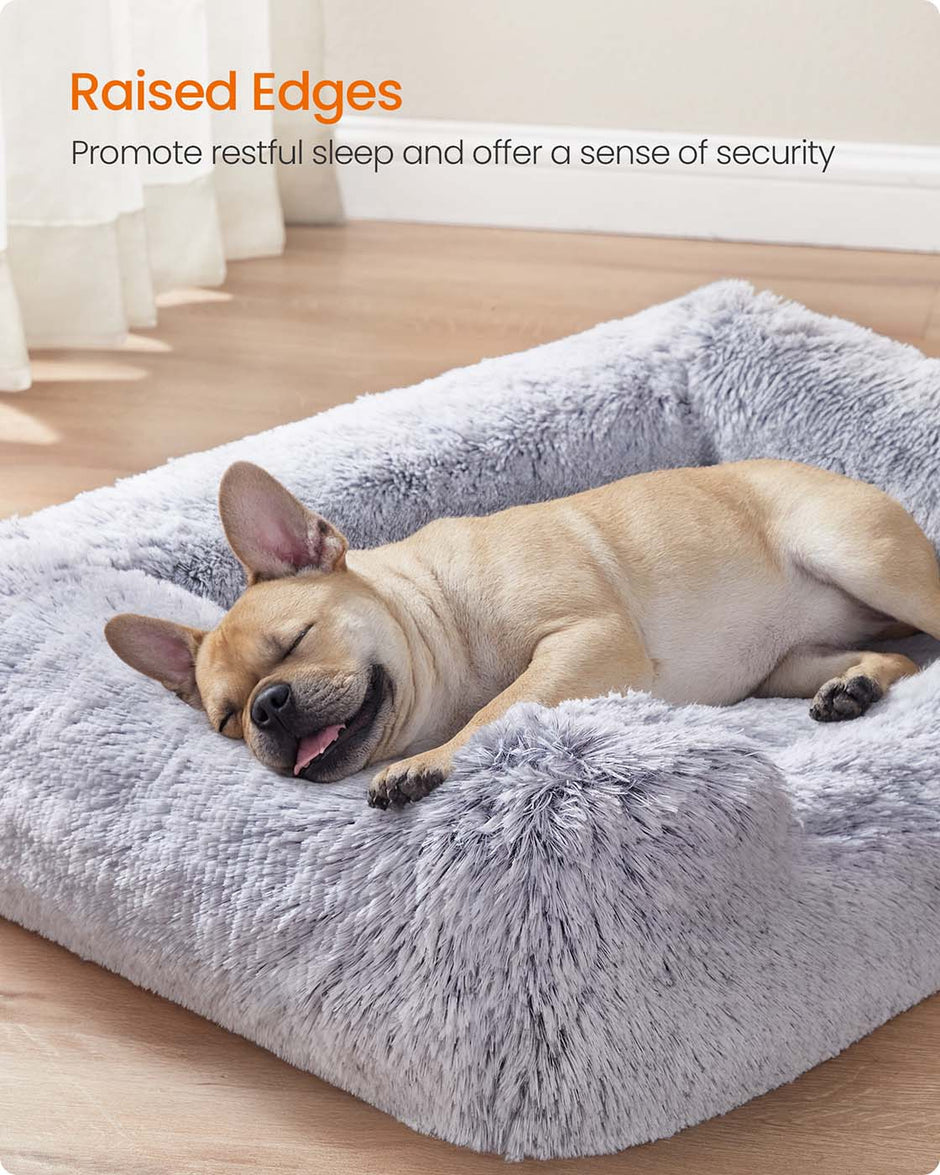 Dog Bed – Soft Padding – Grey Ombré – Removable and Machine Washable Cover, Non-Slip