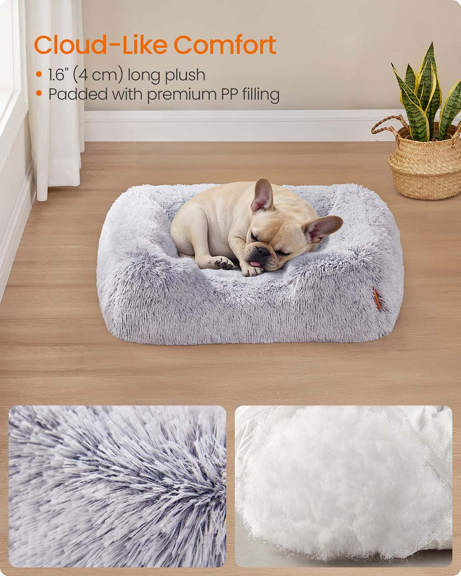 Dog Bed – Soft Padding – Grey Ombré – Removable and Machine Washable Cover, Non-Slip