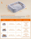 Dog Bed – Fabric – Grey Ombré – Soft Padding with Raised Edges and Removable Cover