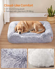 Dog Sofa Bed – Soft Padding – Grey Ombré – Removable and Machine Washable Cover
