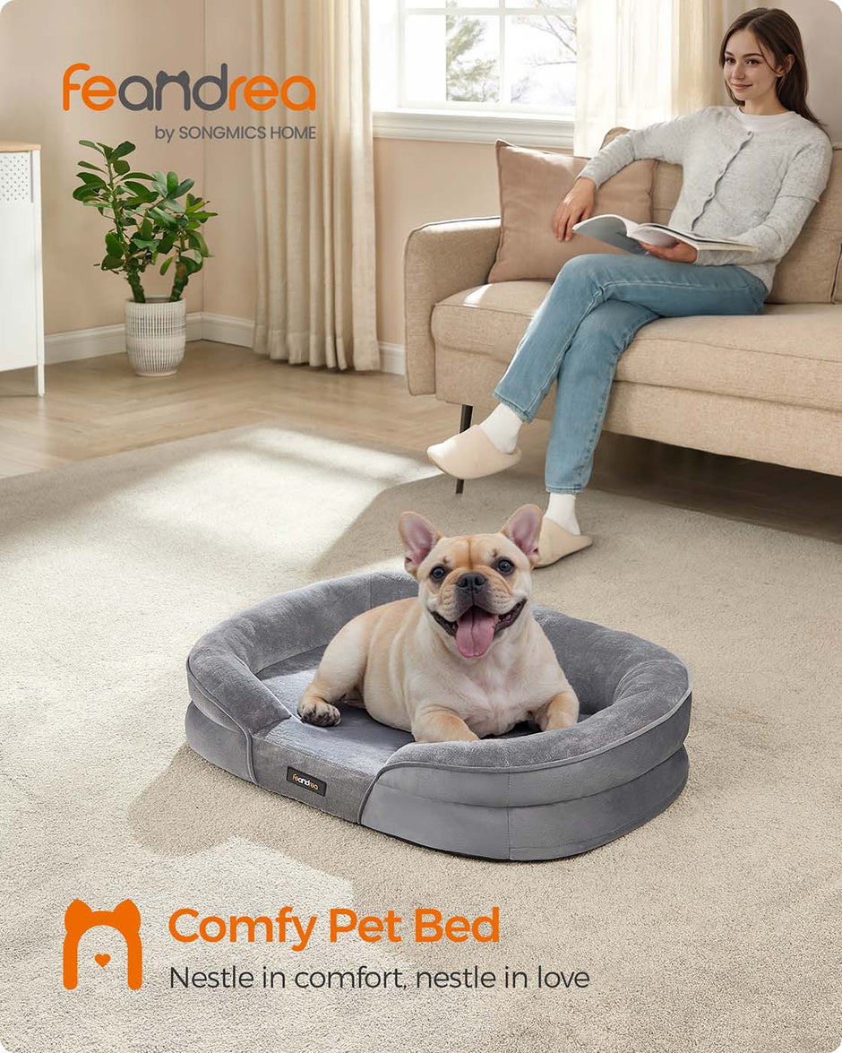 Orthopaedic Dog Sofa – Egg Crate Foam – Light Grey – Waterproof and Machine Washable