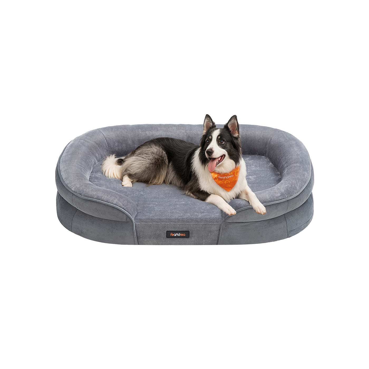 Orthopaedic Dog Sofa – Egg Crate Foam – Light Grey – Removable Cover and Non-Slip Design