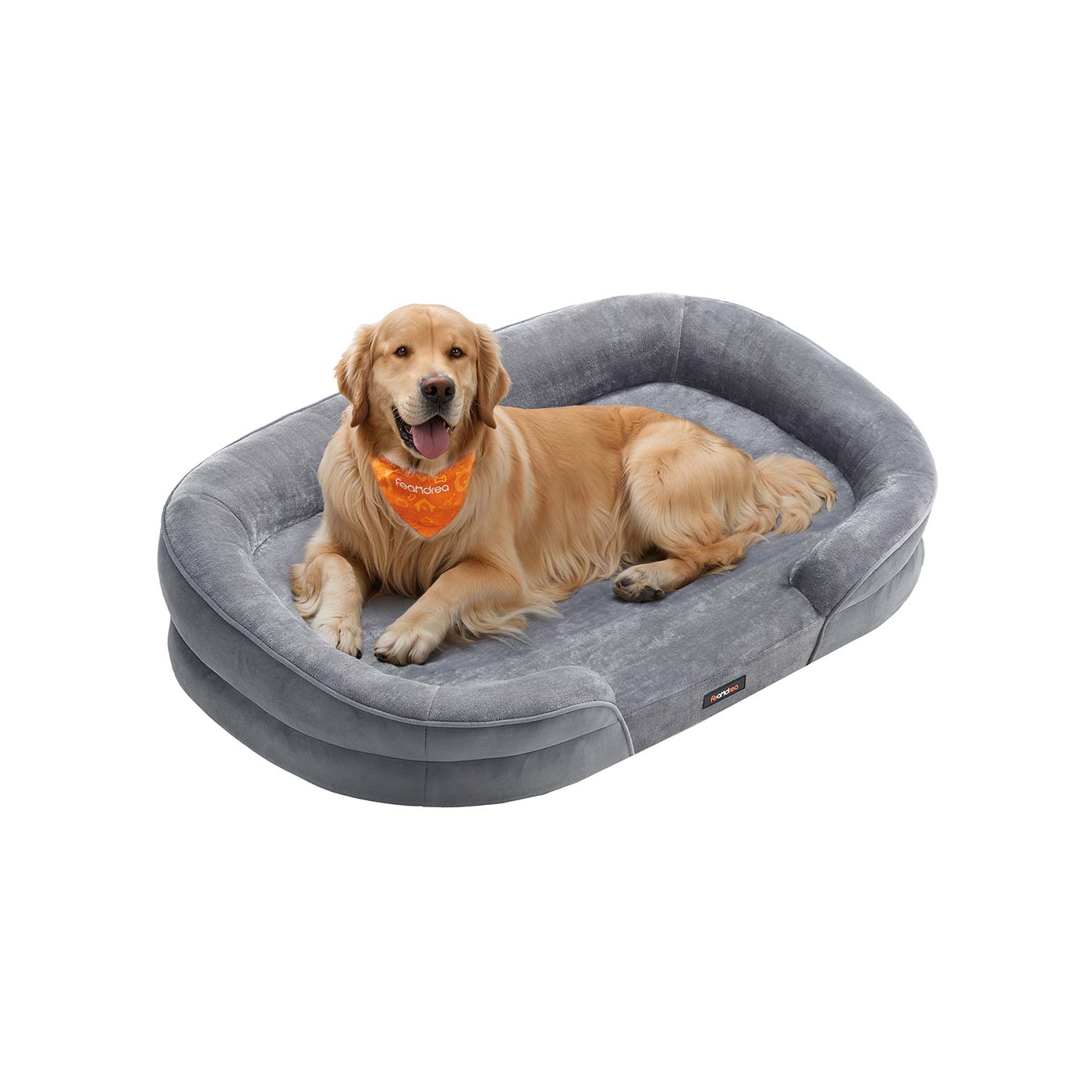 Orthopaedic Dog Sofa – Egg Crate Foam – Light Grey – Removable Cover and Non-Slip Design