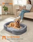 Orthopaedic Dog Sofa – Egg Crate Foam – Light Grey – Waterproof, Removable Cover, Non-Slip