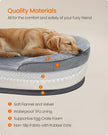 Orthopaedic Dog Sofa – Egg Crate Foam – Light Grey – Waterproof, Removable Cover, Non-Slip