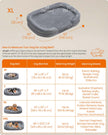 Orthopaedic Dog Sofa – Egg Crate Foam – Light Grey – Waterproof, Removable Cover, Non-Slip