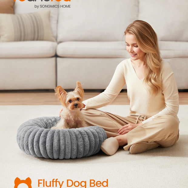 Small Dog & Cat Bed – Soft Padding – Dove Grey – Washable and Non-Slip