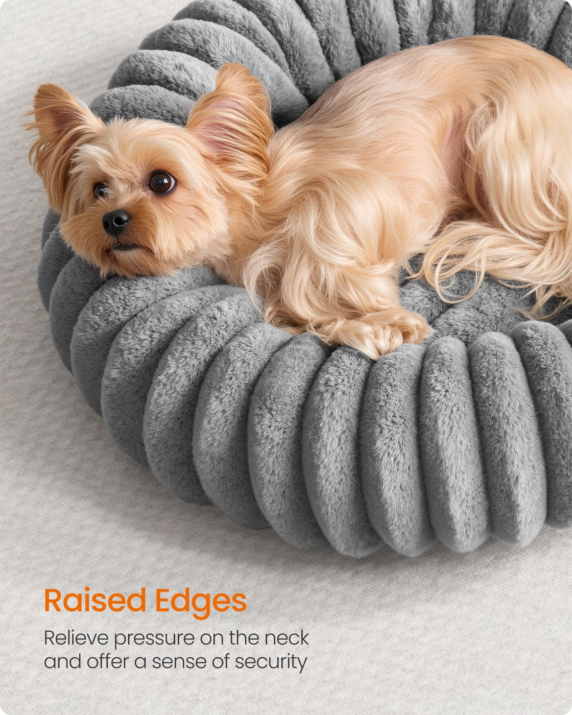 Small Dog & Cat Bed – Soft Padding – Dove Grey – Washable and Non-Slip