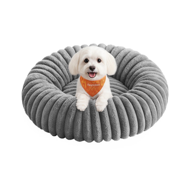 Medium Dog and Cat Bed – Soft Padding – Dove Grey – Washable and Non-Slip